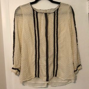 J. Crew Cream and Black Blouse